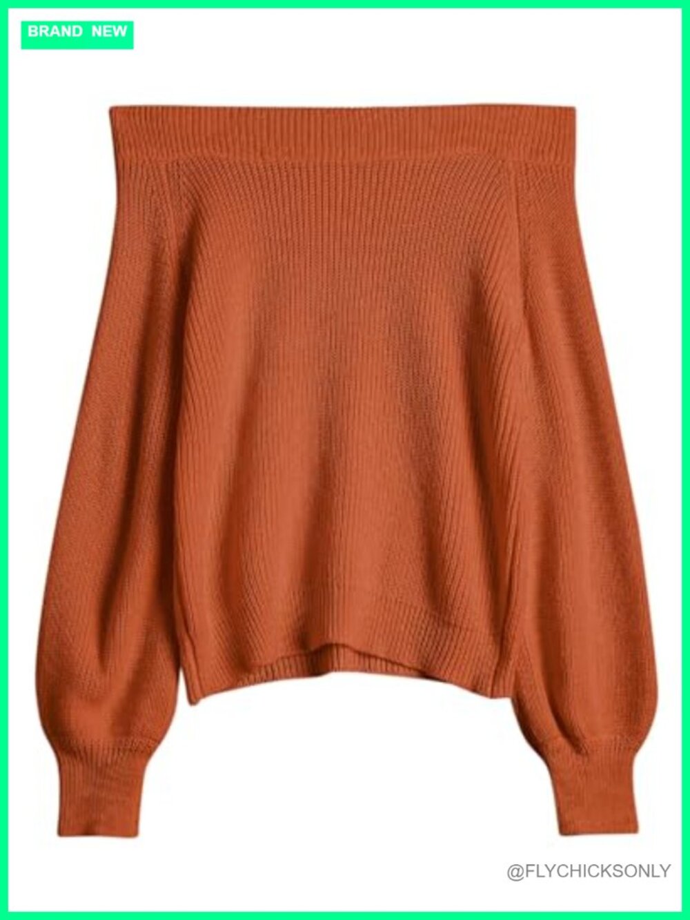 Off Shoulder Knit Sweater Long Sleeve Loose Pullover Jumper